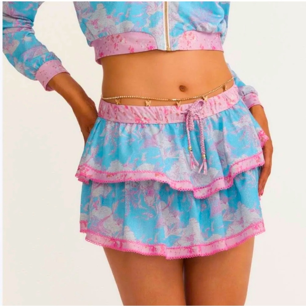 LOVESHACKFANCY X HURLEY - UNDER THE SEA TIERED MINI SKIRT limited edition